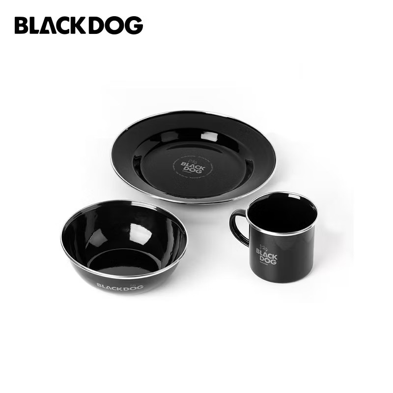 Blackdog Tableware outdoor enamel bowls and cups picnic barbecue tableware portable equipment blackening
