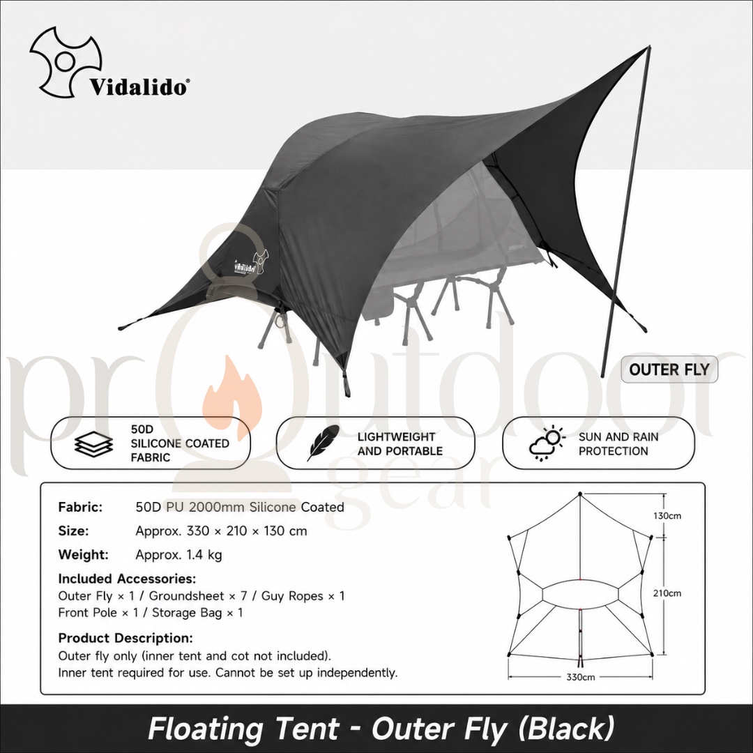 VIDALIDO Floating Island Mosquito Net cot Tent 1 person Ultra lightweight Mesh Tent