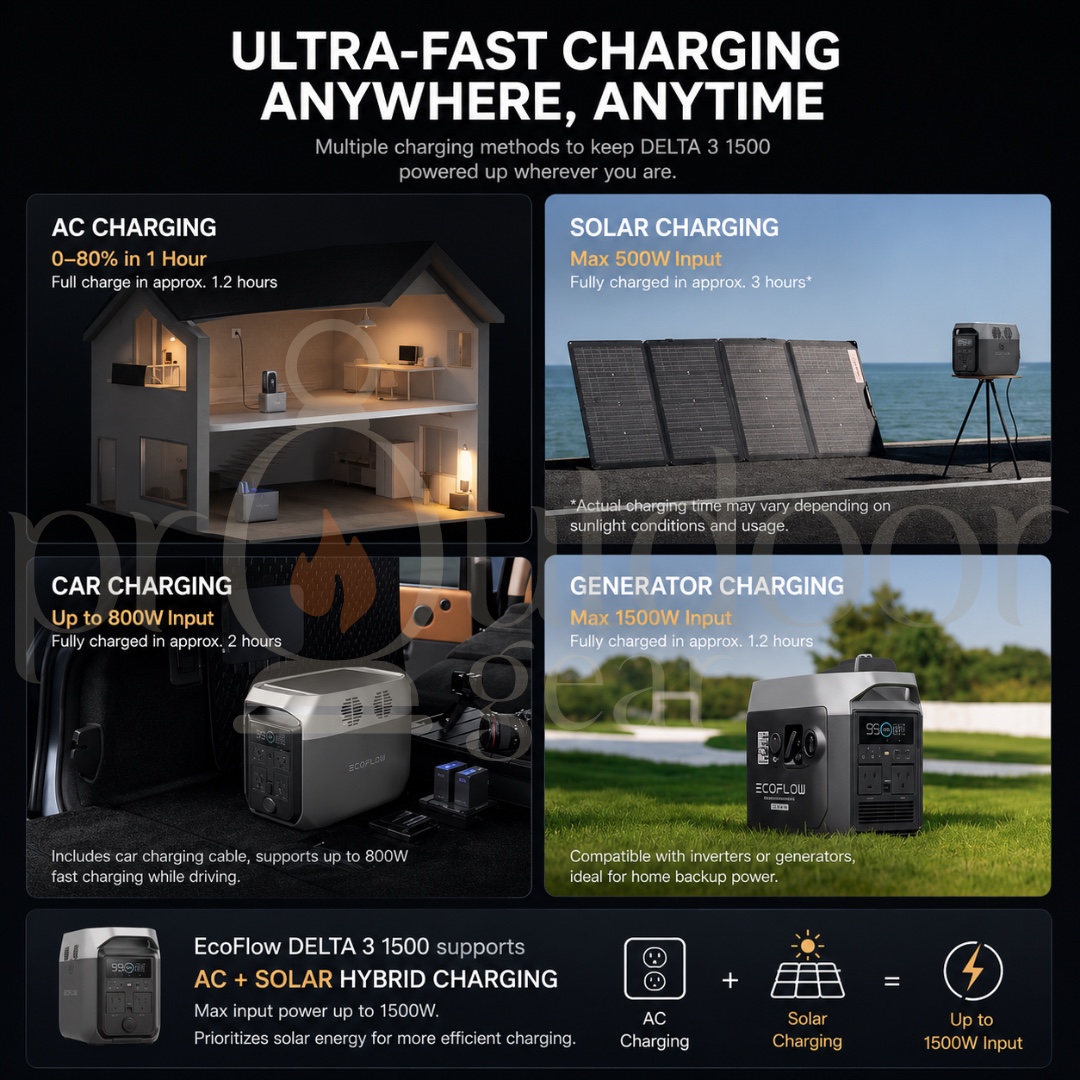 EcoFlow DELTA 3 1500 Portable Power Station with MYS/CHINA PLUG