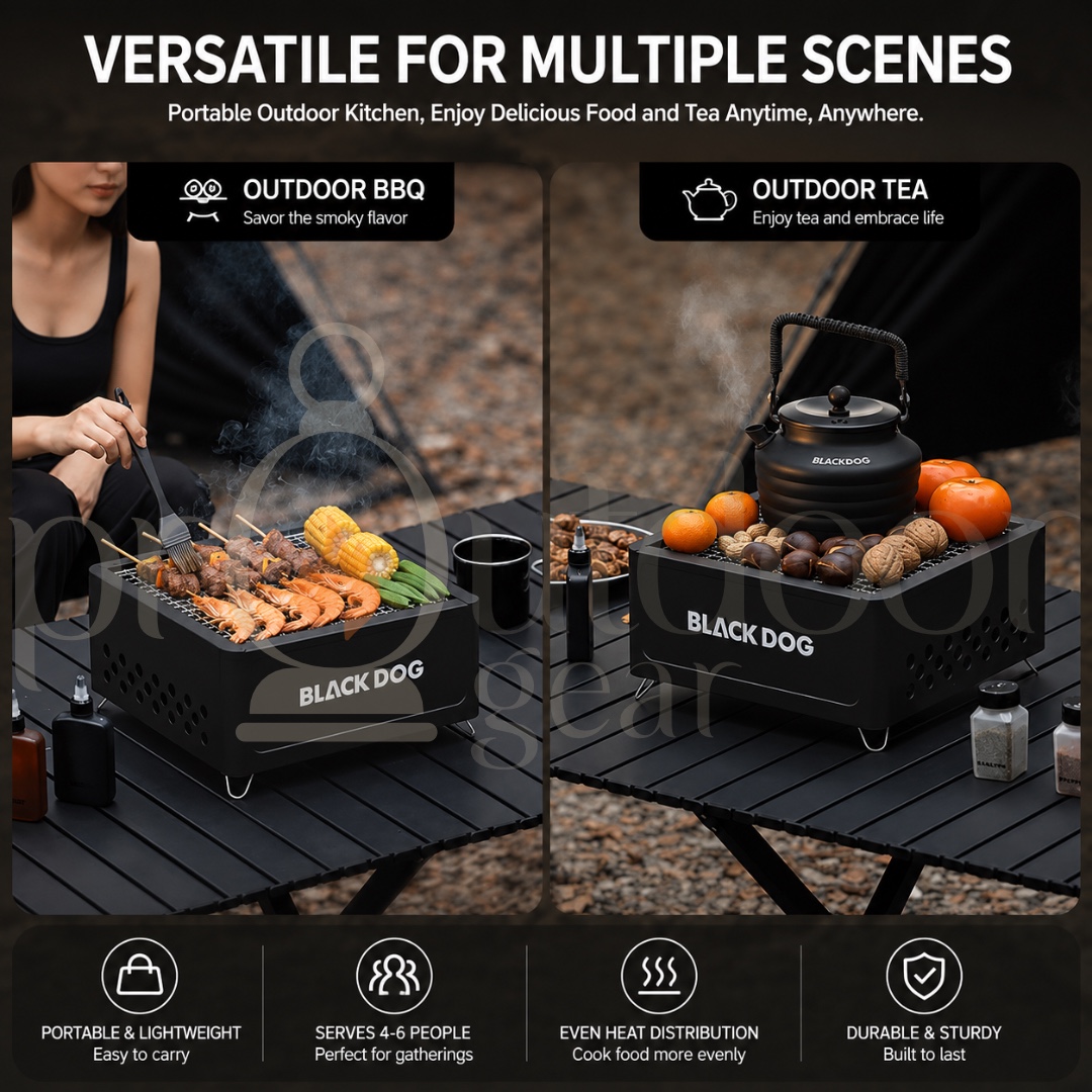 BLACKDOG CBD2300CF011 Chunyan Portable Outdoor Tabletop BBQ Grill Home Cooking Grilling