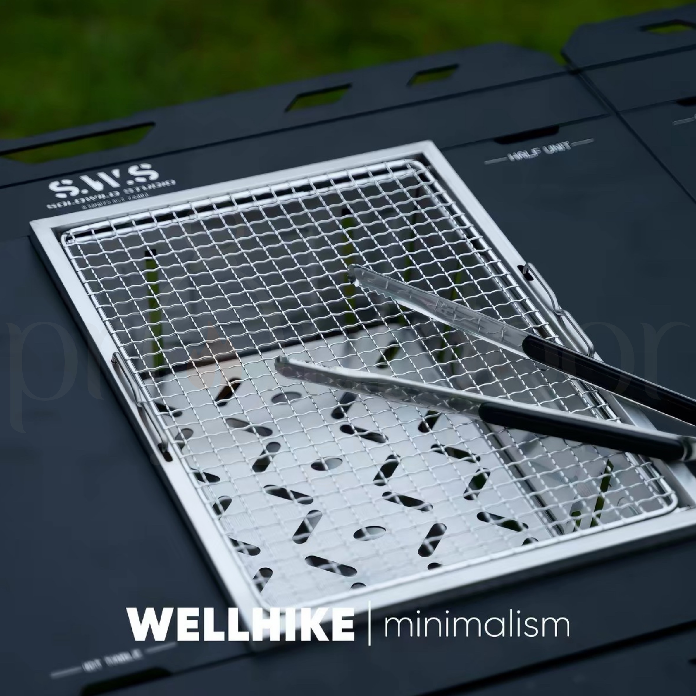 WELLHIKE SWS IGT Foldable Stainless Steel BBQ Grill Portable Charcoal Barbecue Stove Outdoor Camping Grill