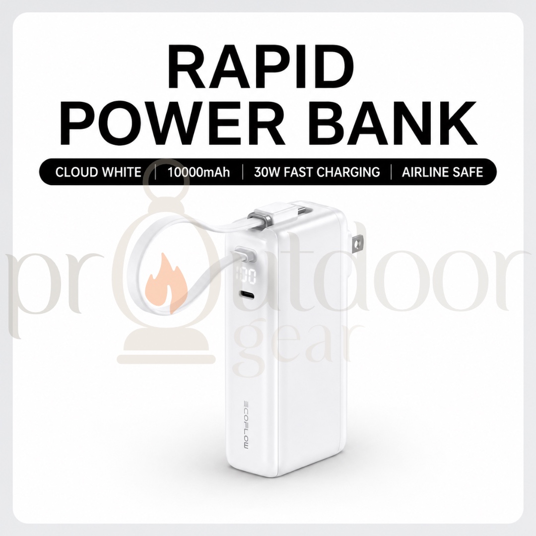 EcoFlow RAPID 10000mAh 30W Fast Charge Power Bank 3-in-1 Built-in Cable Portable Wall Charger PD Fast Charging