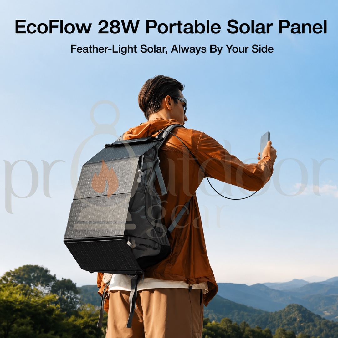 EcoFlow 28W Portable Solar Panel Foldable USB-C USB-A Fast Charger IP68 Waterproof Lightweight 600g Camping
