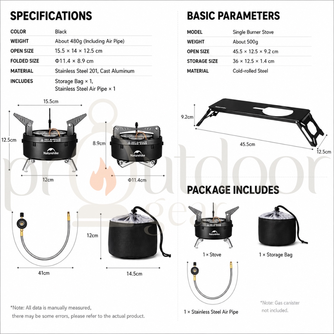 NATUREHIKE CNK2450CF019 3300w Gas Stove Portable Adjustable Firepower Ultralight Foldable