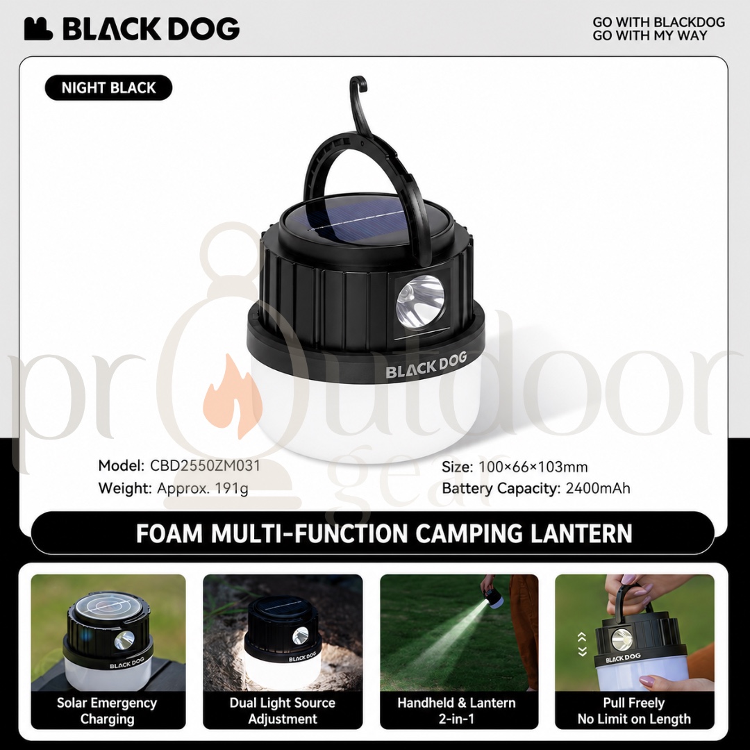 BLACKDOG CBD2550ZM031 Foam Multi-Function Camping Lantern Solar Rechargeable LED Lantern Outdoor Emergency Light