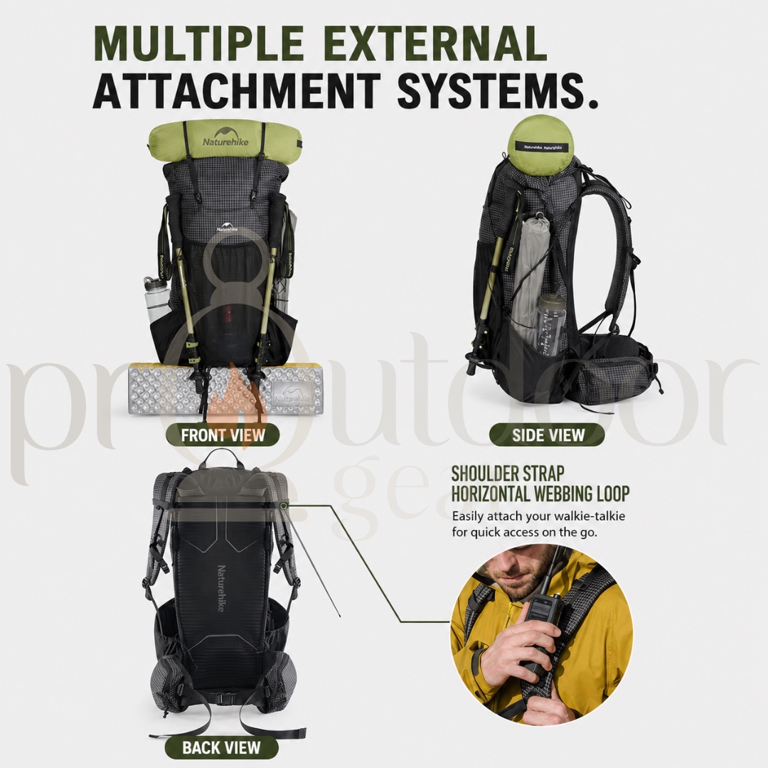Naturehike Rock Series Hiking Backpack 2.0 Upgrade 30L 45L 60L Size M L Men Women Frame Support Camping Outdoor Travel