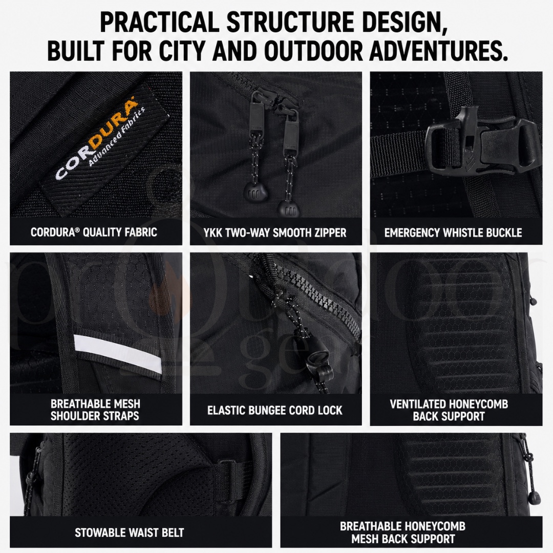 BLACKDOG CBD2650XB010 Awaken 20L Backpack CORDURA Water-Repellent Hiking Lightweight Travel Outdoor Camping Trekking