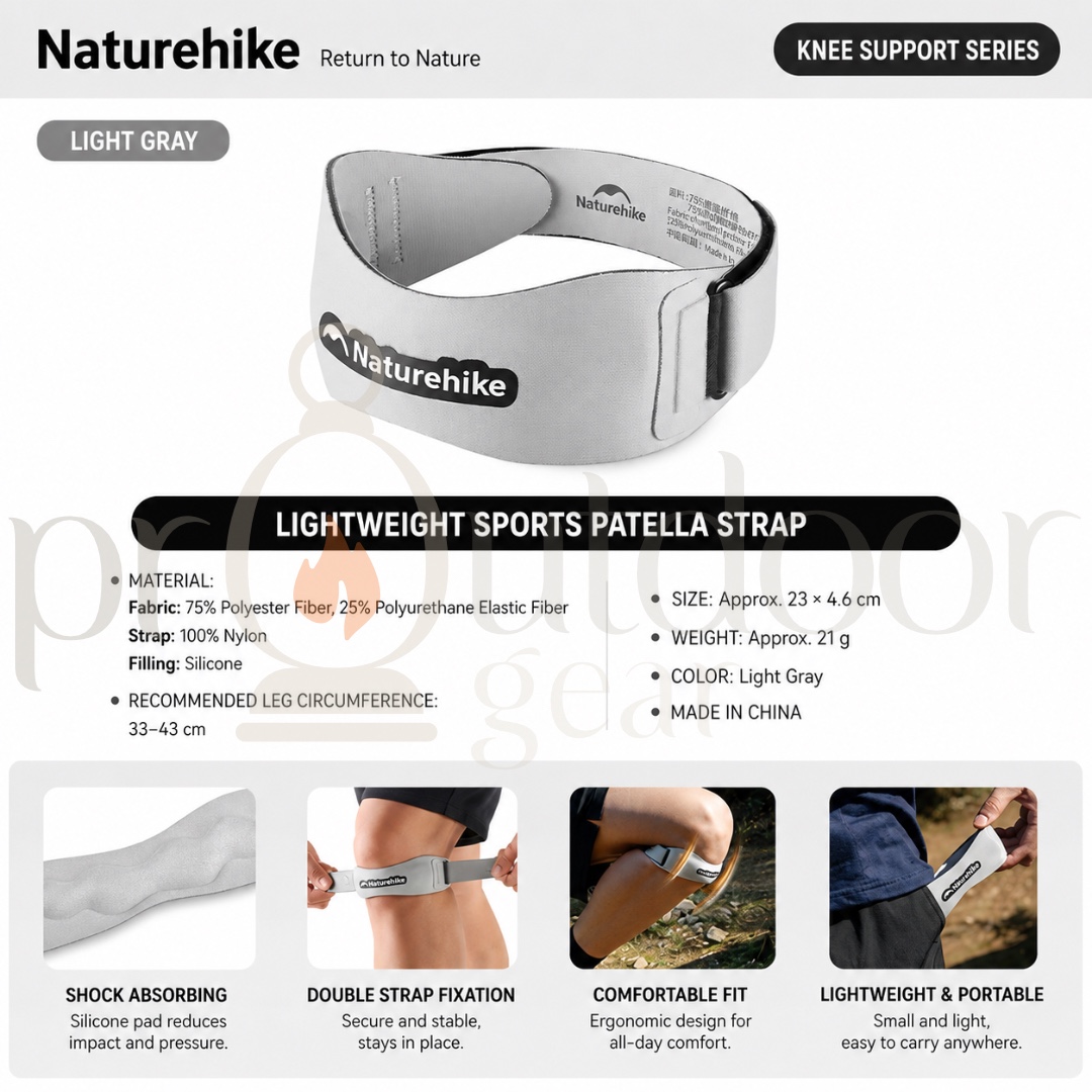 NATUREHIKE CNK2650DS013 Lightweight Sports Patella Knee Strap Running Hiking Cycling Basketball Knee Support