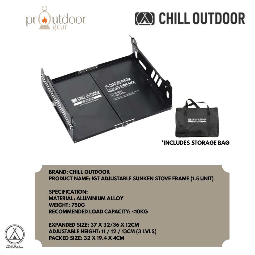 Chilloutdoor IGT Adjustable Sunken Stove Rack Frame (1.5unit)