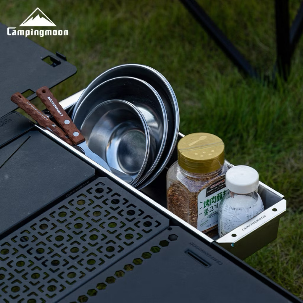 Campingmoon CK-11 Stainless Steel Cutlery Box – Outdoor IGT Table Sink & Utensil Storage for Camping & Tea Table Use