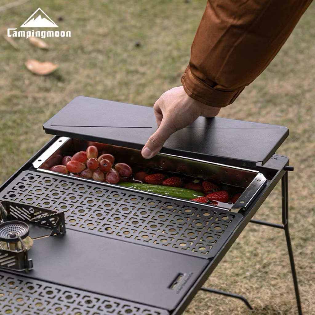 Campingmoon CK-11 Stainless Steel Cutlery Box – Outdoor IGT Table Sink & Utensil Storage for Camping & Tea Table Use