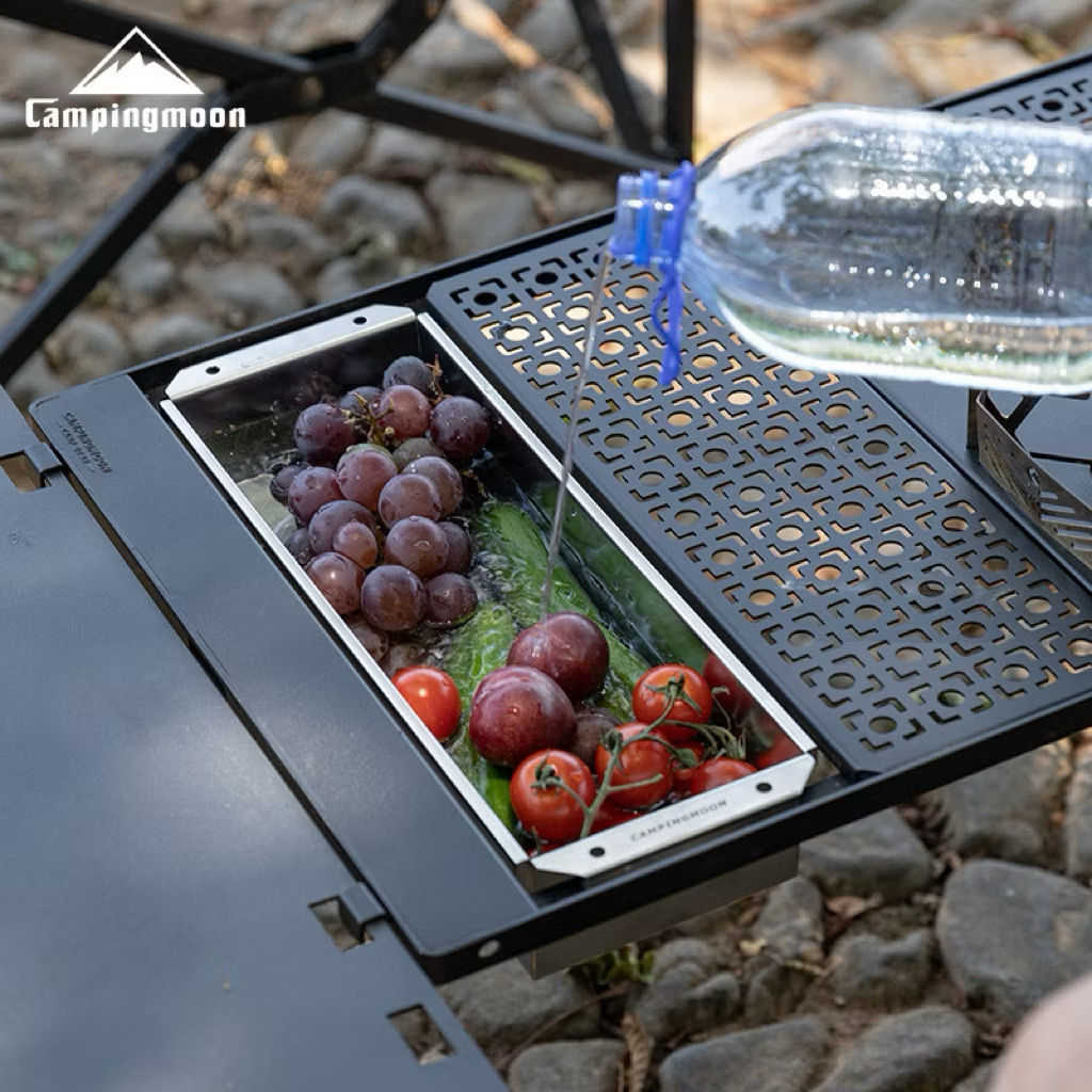 Campingmoon CK-11 Stainless Steel Cutlery Box – Outdoor IGT Table Sink & Utensil Storage for Camping & Tea Table Use
