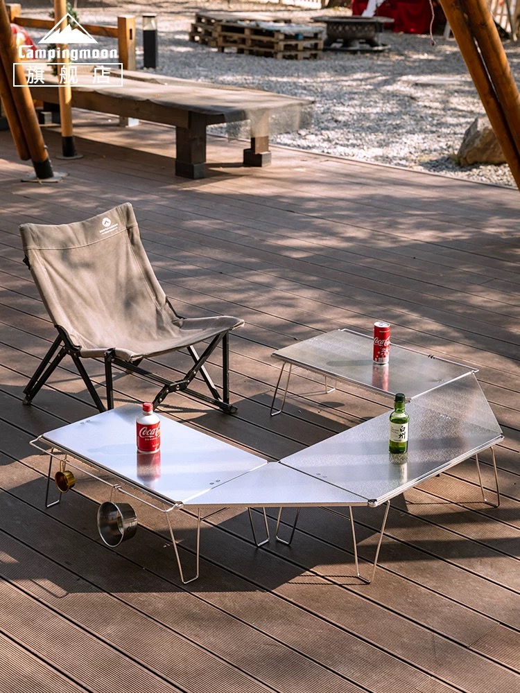 Campingmoon F-1002C/F-1003C Chair Small Size Foldable Aluminium Alloy Camping High Back Rest Arm chair