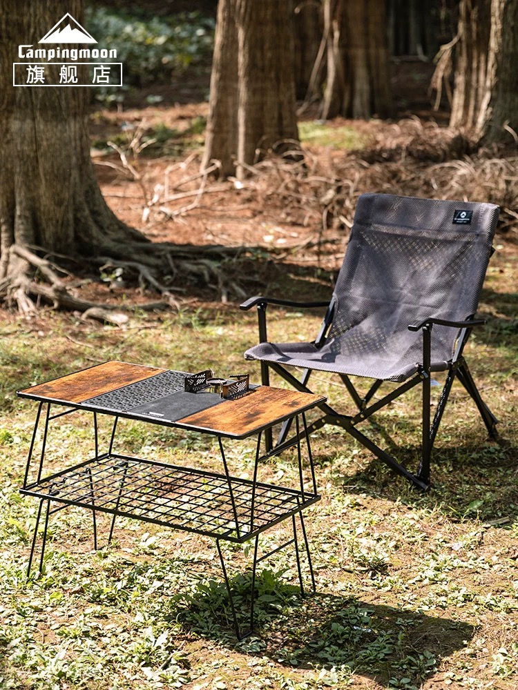 Campingmoon F-1002C/F-1003C Chair Small Size Foldable Aluminium Alloy Camping High Back Rest Arm chair