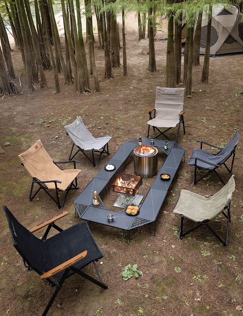 Campingmoon F-1002C/F-1003C Chair Small Size Foldable Aluminium Alloy Camping High Back Rest Arm chair