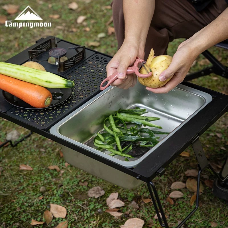 Campingmoon CK-26 IGT Sink Unit – 304 Stainless Steel Outdoor Camping Wash Basin for Dishwashing & Food Prep