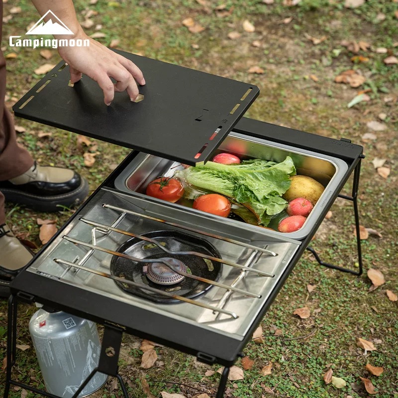 Campingmoon CK-26 IGT Sink Unit – 304 Stainless Steel Outdoor Camping Wash Basin for Dishwashing & Food Prep