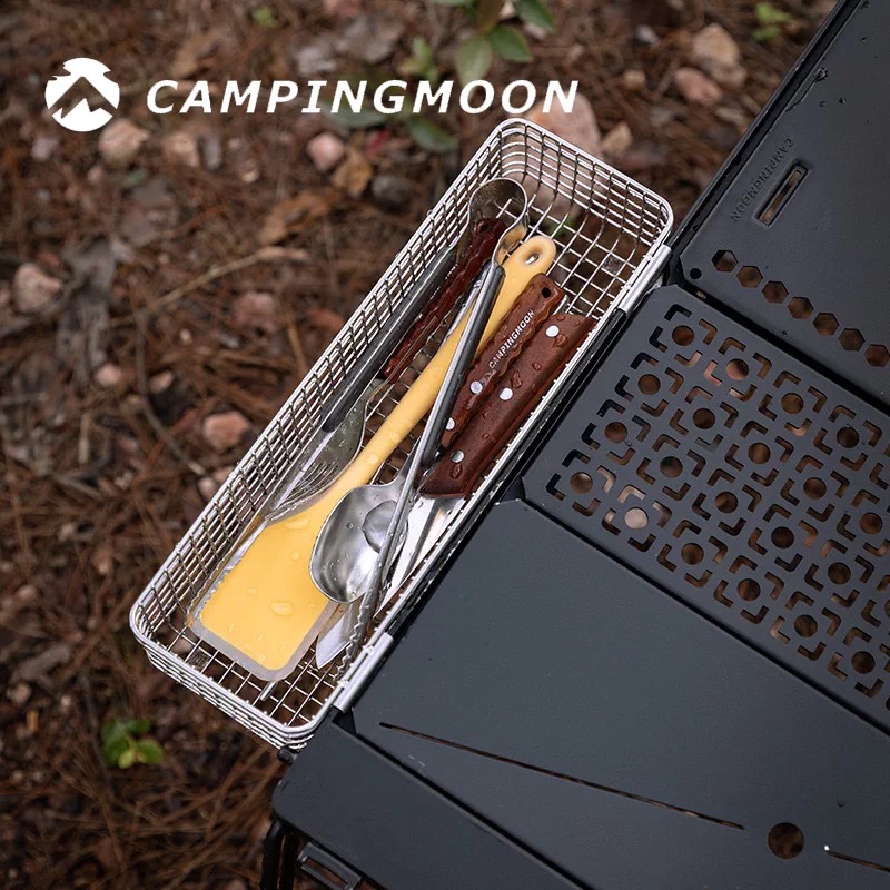 Campingmoon CK-10 Hanging Tableware Basket – Outdoor Camping 304 Stainless Steel Drainage Storage Basket
