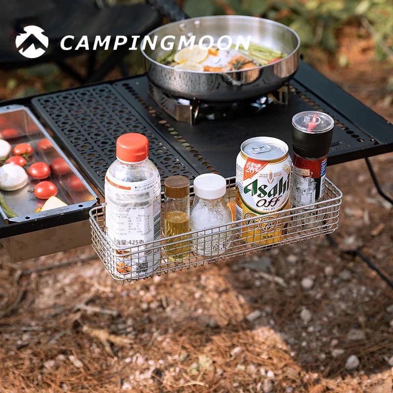 Campingmoon CK-10 Hanging Tableware Basket – Outdoor Camping 304 Stainless Steel Drainage Storage Basket