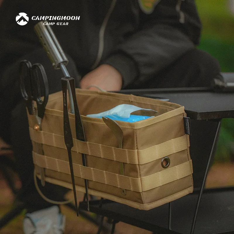 Campingmoon folding table tool storage bag PP board reinforcement with charging cable hole chair hanging bag