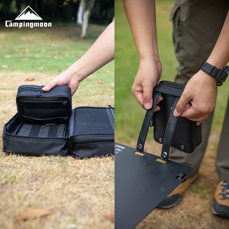 Campingmoon folding table tool storage bag PP board reinforcement with charging cable hole chair hanging bag
