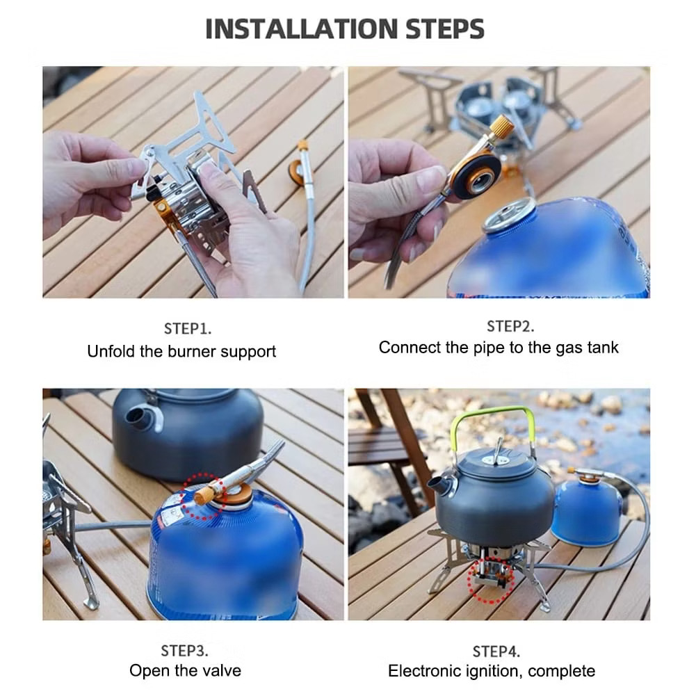 [CLS] BBQ Outdoor Camping Gas Stove Windproof Outdoor Gas Burner Portable 5800W High Power Three Head Stove