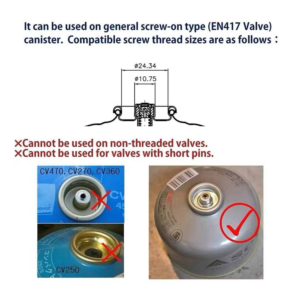 [LUMY] Camping Multi-Function Gas Hose Connector for Z21-25 Screw Type Canister Device