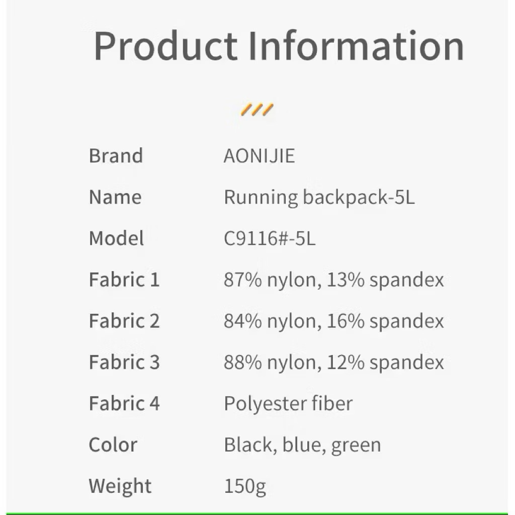 AONIJIE Outdoor Hydration Backpack C9116 5L – Trail Running, Hiking & Cycling Pack