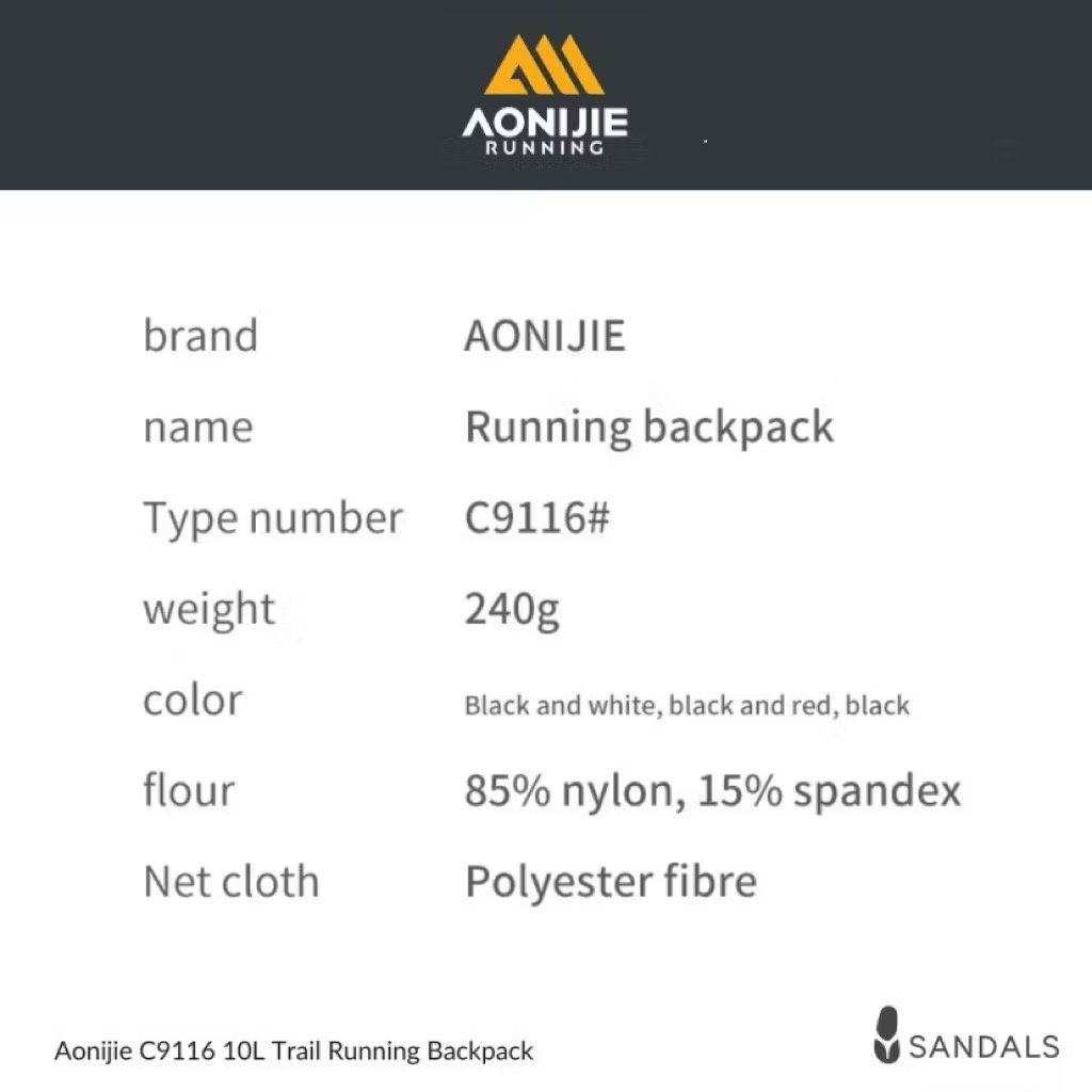 Aonijie C9116 10L Running Hydration Backpack