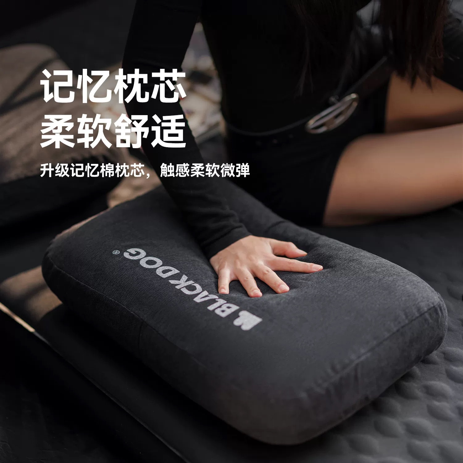Blackdog Memory Foam Pillow Automatic Inflatable Outdoor Camping Sponge Travel
