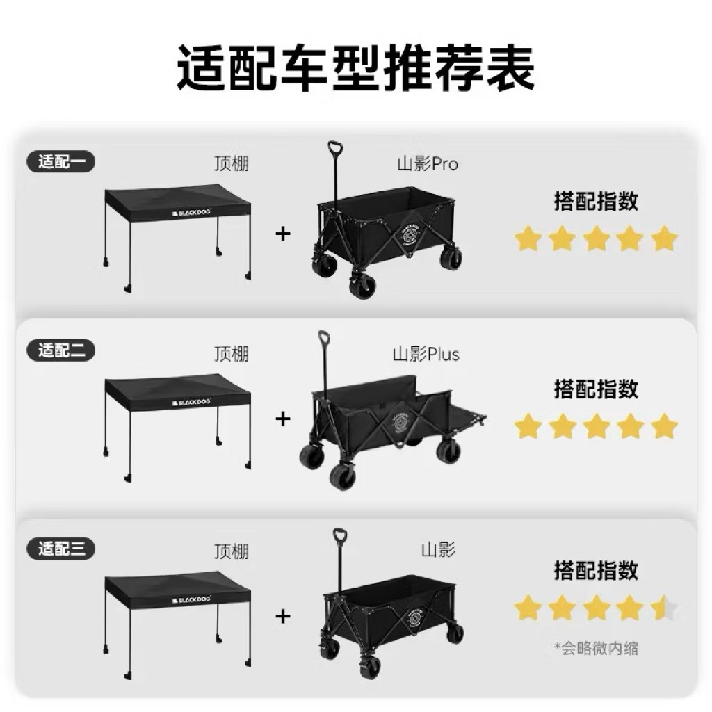 Blackdog Shanying Shangen wagon Four-Way Trolley Portable Camping Picnic Cart Table Top