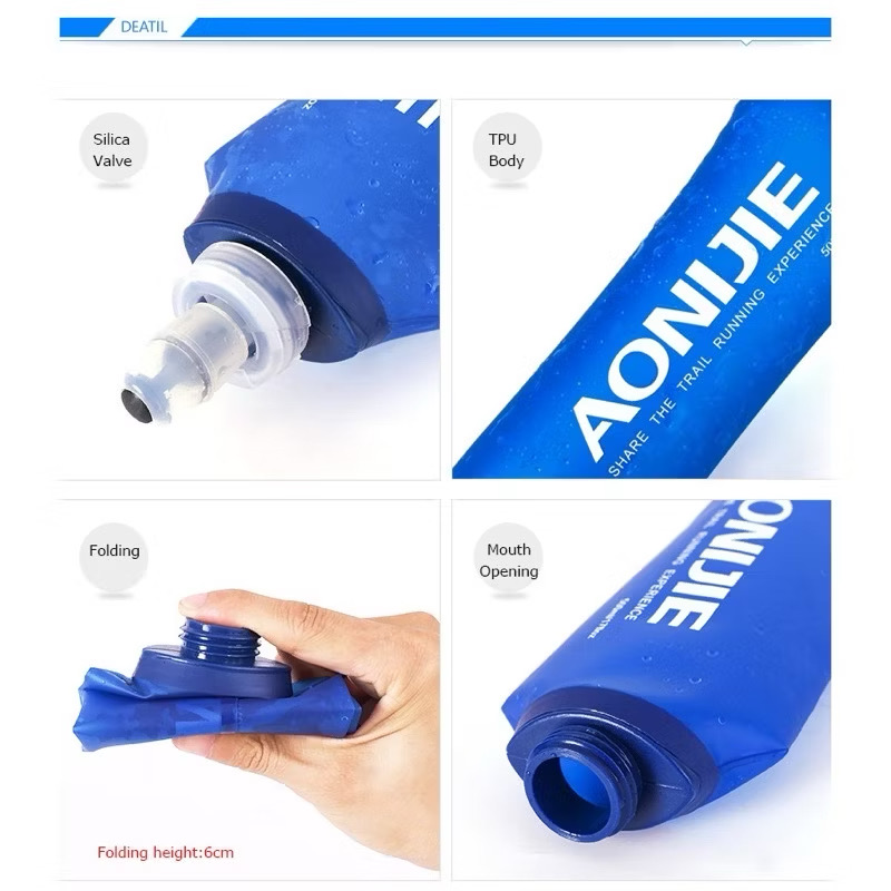 AONIJIE TPU Soft Flask Running Collapsible Water Bottles Flask for Hydration Pack - Ideal for Running Hiking SD09 SD10