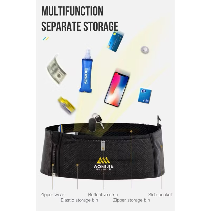 AONIJIE W8122 Quick Release Zipper Running Belt Hydration Waist Pack