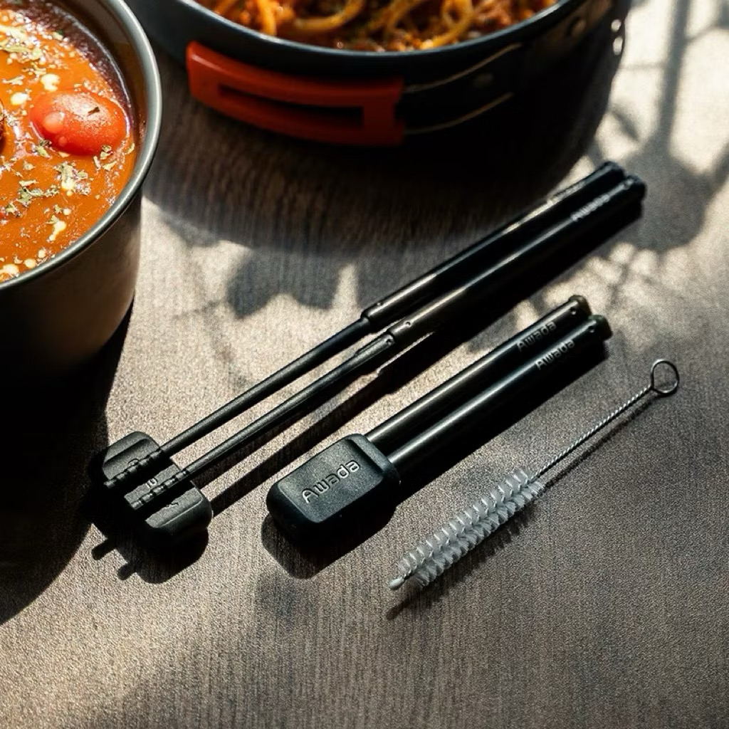 AWADA Portable Telescopic Chopsticks Food-Grade, Non-Slip, Easy-to-Clean, Single-Person Chopsticks