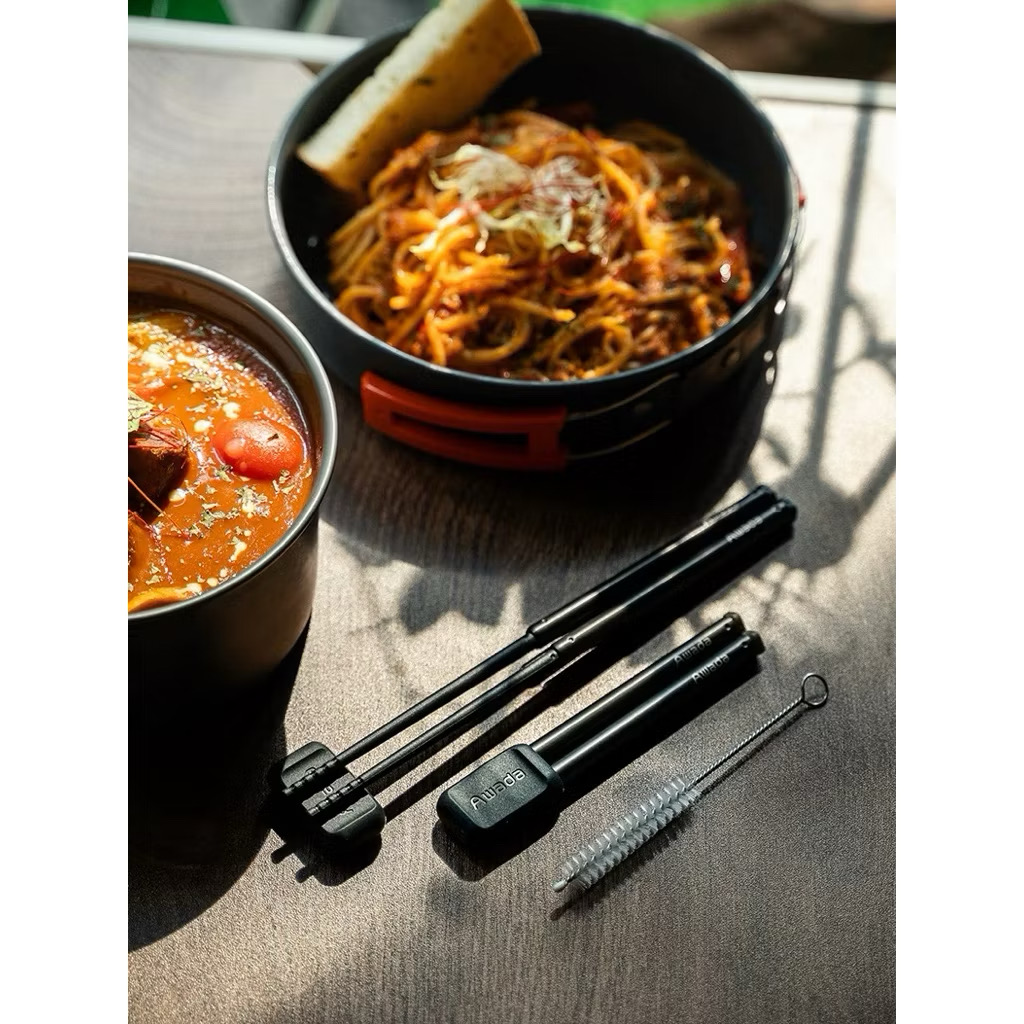 AWADA Portable Telescopic Chopsticks Food-Grade, Non-Slip, Easy-to-Clean, Single-Person Chopsticks