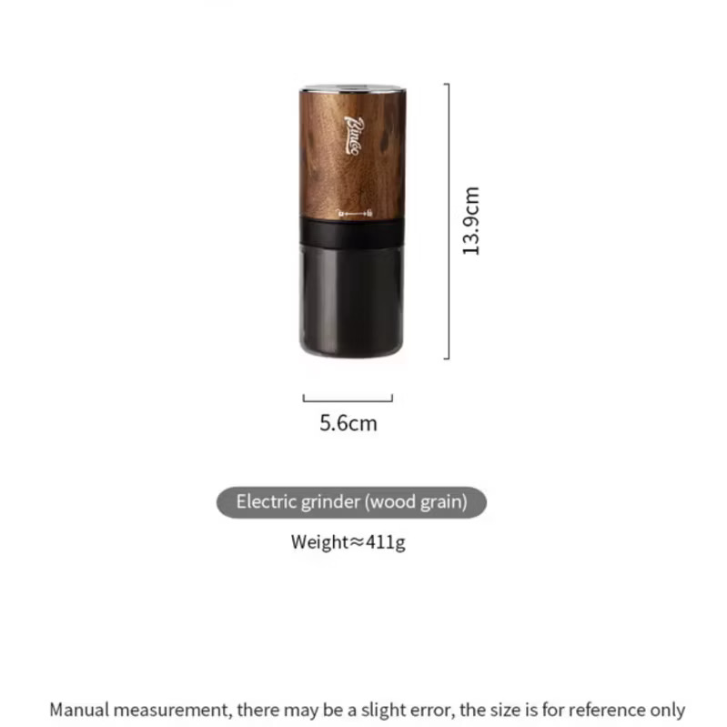 BINCOO Electric Bean Grinder Steel Burrs Coffee Bean Grinder Mini Household Portable Wood Grain GrindingCoffee Appliance