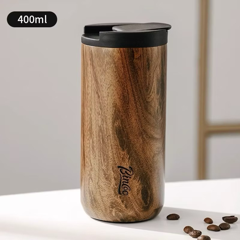 BINCOO Electric Bean Grinder Steel Burrs Coffee Bean Grinder Mini Household Portable Wood Grain GrindingCoffee Appliance