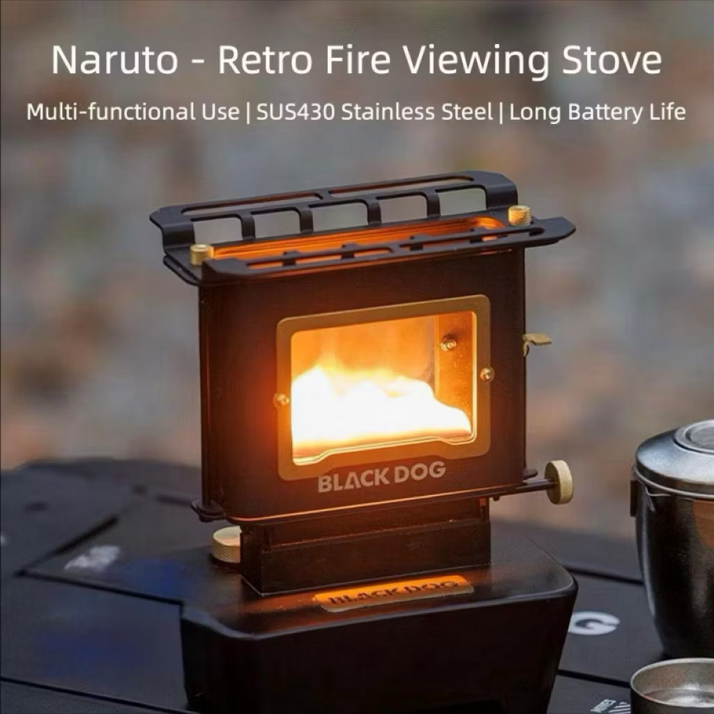 BLACKDOG  Fireplace Mini Desktop Ornamental Heater Outdoor Retro Tea-Brewing Stove Kerosene Lamp