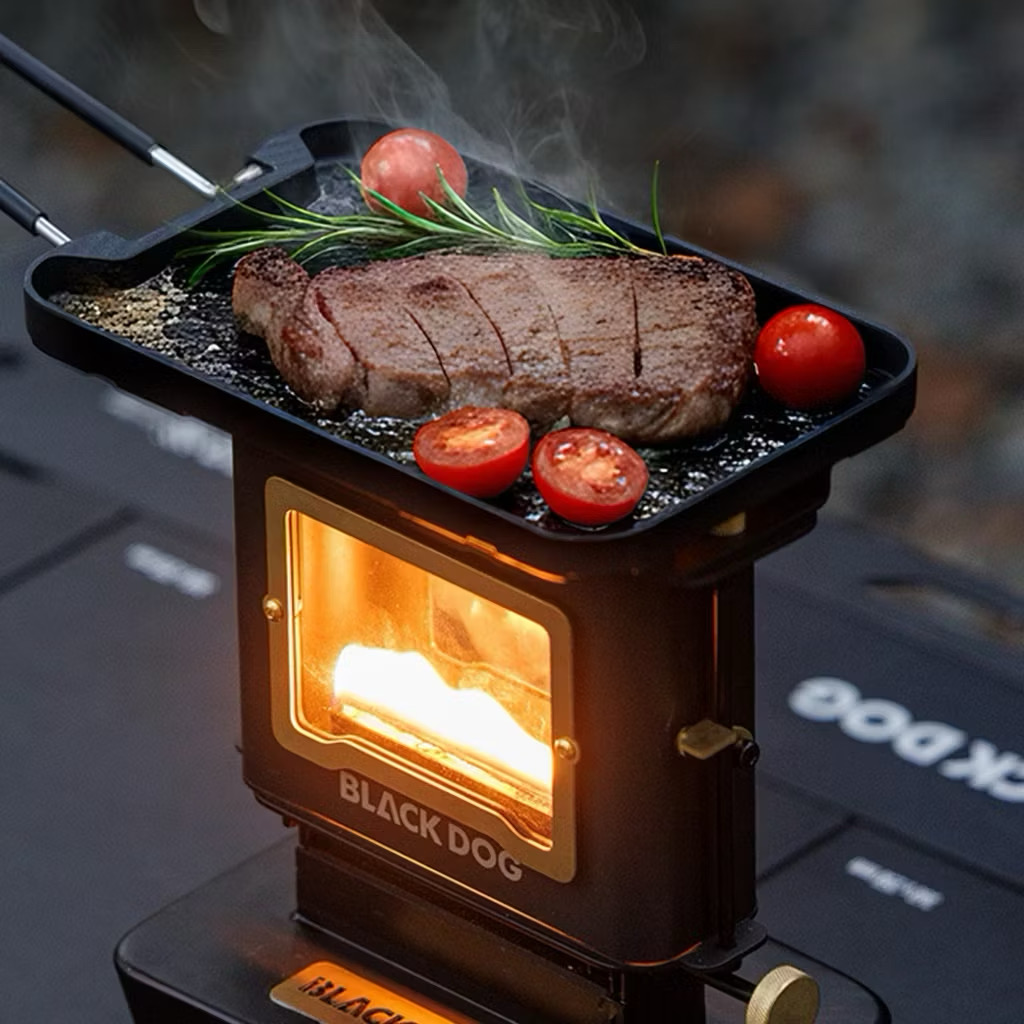 BLACKDOG  Fireplace Mini Desktop Ornamental Heater Outdoor Retro Tea-Brewing Stove Kerosene Lamp