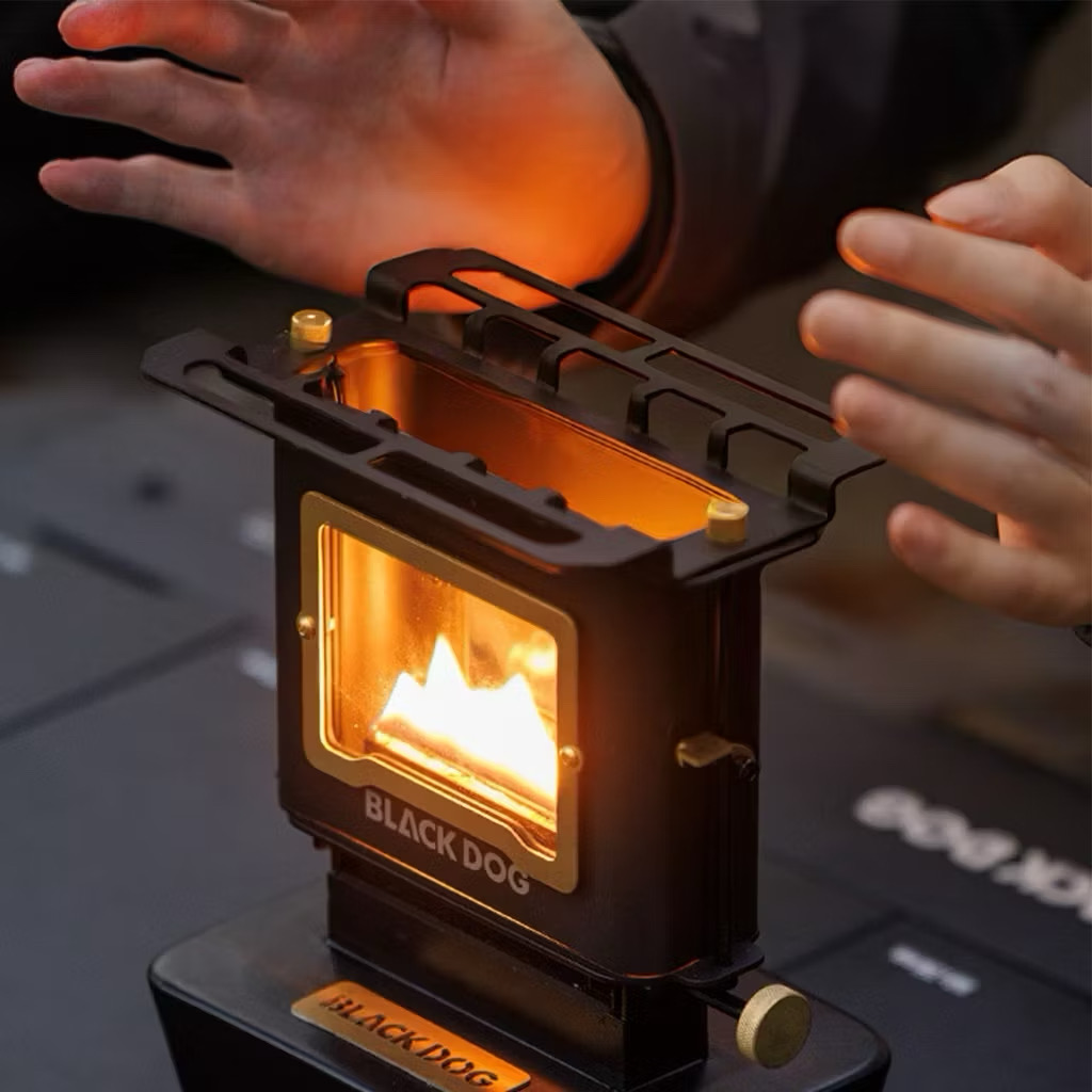 BLACKDOG  Fireplace Mini Desktop Ornamental Heater Outdoor Retro Tea-Brewing Stove Kerosene Lamp