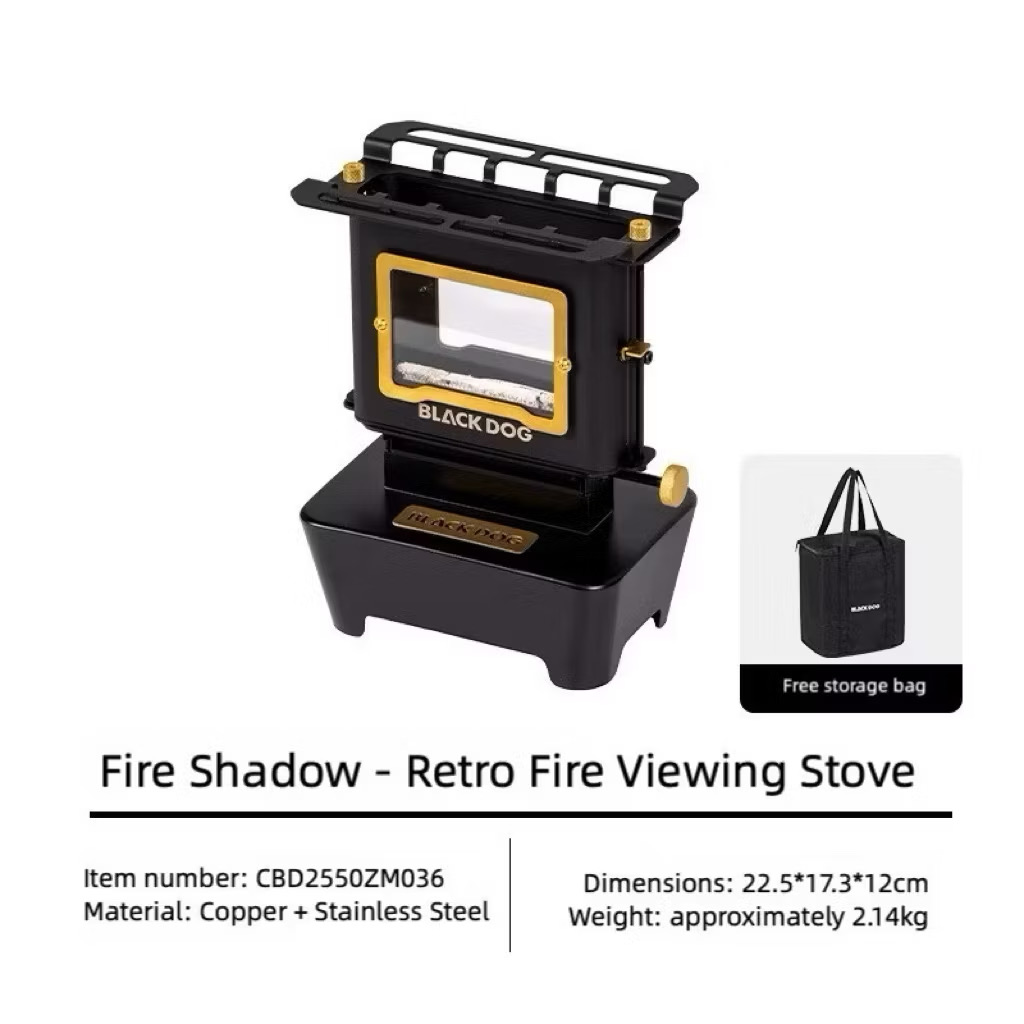 BLACKDOG  Fireplace Mini Desktop Ornamental Heater Outdoor Retro Tea-Brewing Stove Kerosene Lamp