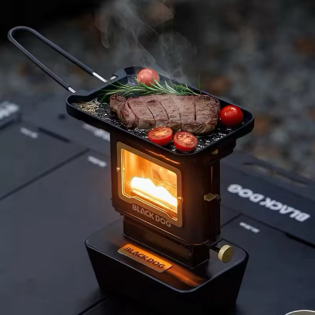 BLACKDOG Aluminum Alloy Retro Camping Grill Pan | Portable Open Fire BBQ Baking Pan (22cm)