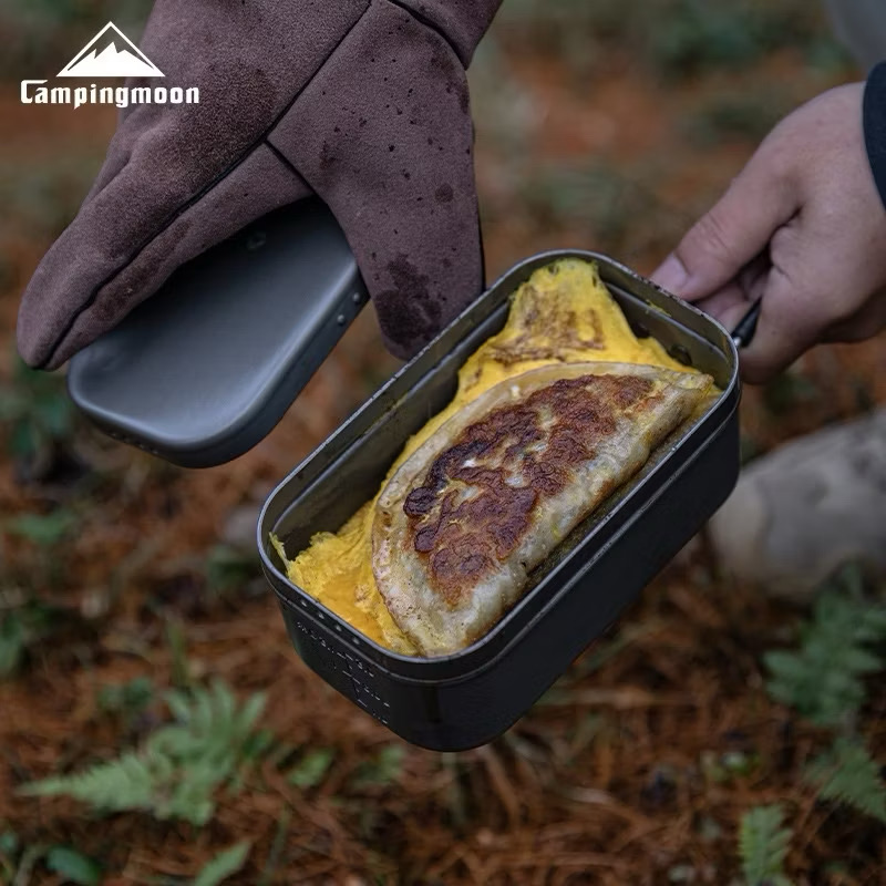 Campingmoon H-1609/H-2013 Outdoor Products Hard Alumina Portable Lunch Box Open Flame Heating Picnic Camping Lunch Box