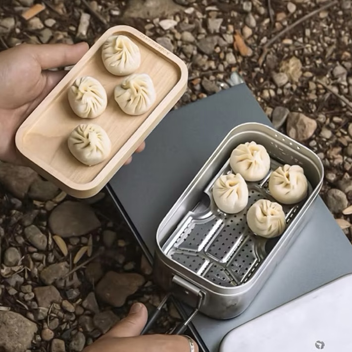 Campingmoon H-1609/H-2013 Outdoor Products Hard Alumina Portable Lunch Box Open Flame Heating Picnic Camping Lunch Box