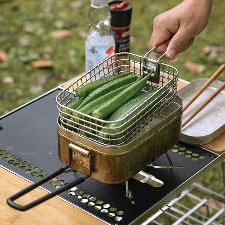 Campingmoon H-1609/H-2013 Outdoor Products Hard Alumina Portable Lunch Box Open Flame Heating Picnic Camping Lunch Box
