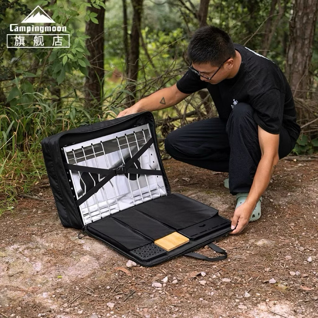Campingmoon BK-55 Large IGT Tea Table Storage Bag – Multi-Functional Layered Organizer for Tabletop & Cassette Stove