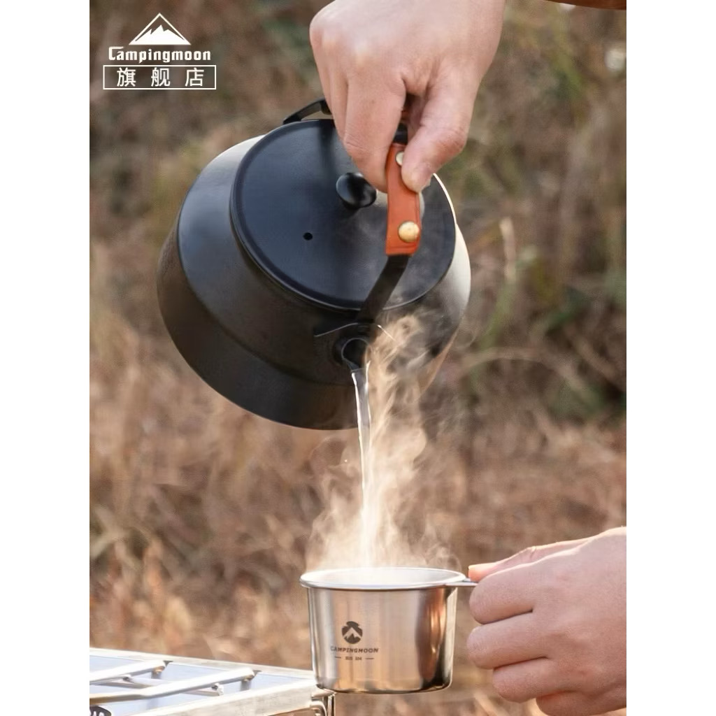 Campingmoon BKSW-1/SW-1 Camping Cookware Equipment 304 Stainless Steel Teapot Coffee Portable Picnic Outdoor Kettle