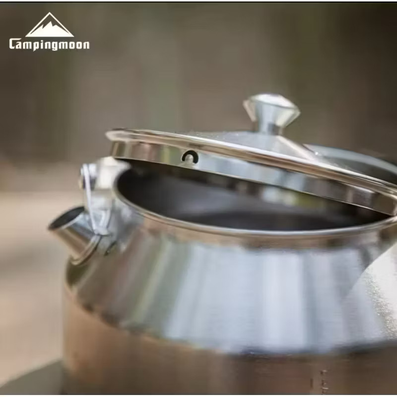 Campingmoon BKSW-1/SW-1 Camping Cookware Equipment 304 Stainless Steel Teapot Coffee Portable Picnic Outdoor Kettle