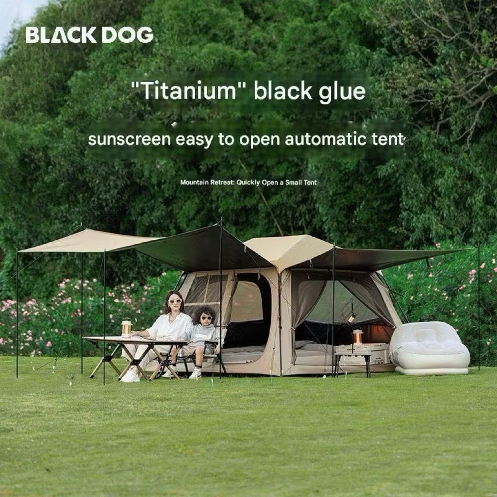 BLACKDOG Auto Tent Khaki Outdoor Camping Large Rainproof Tent Khemah Besar Mountain Hider Automatic