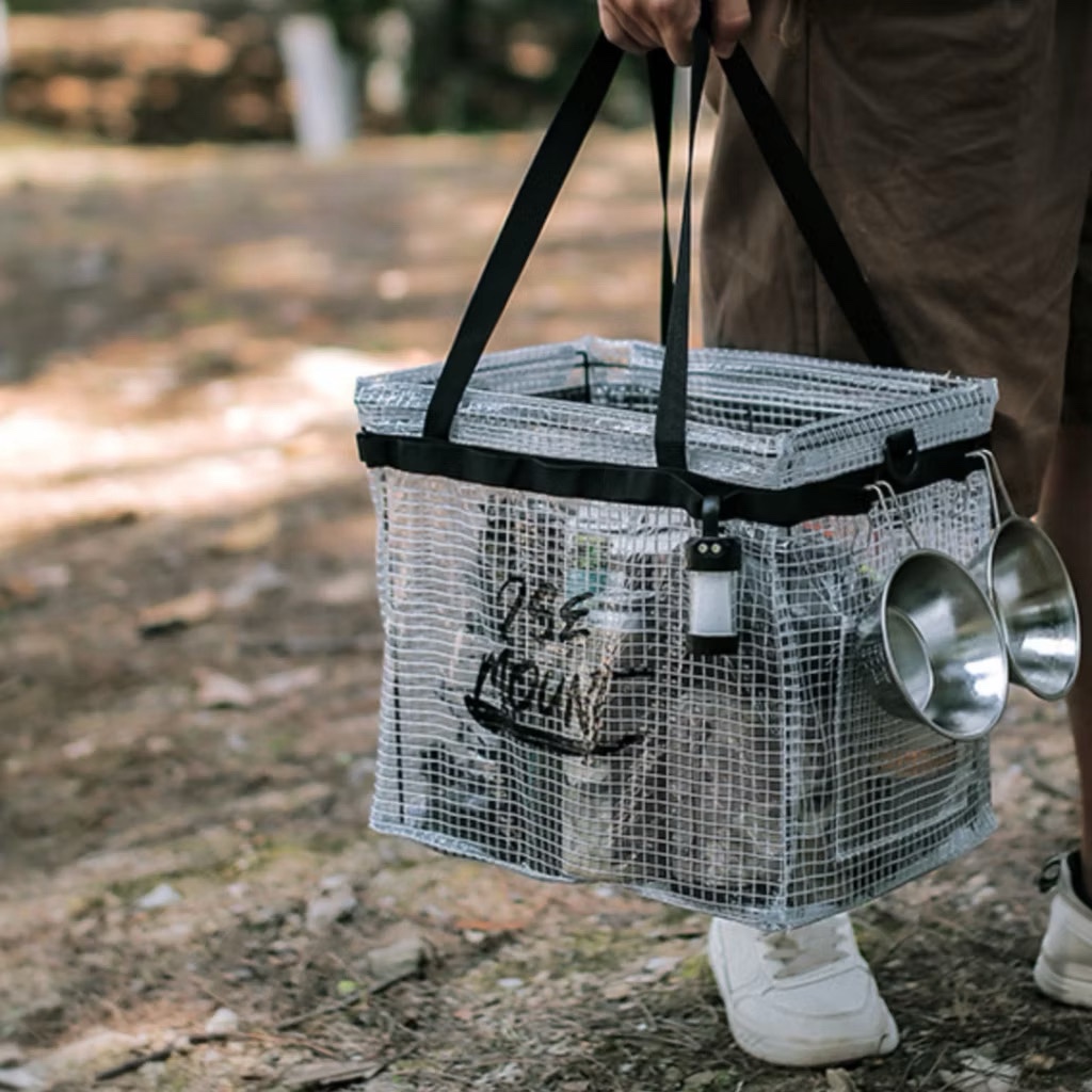 ISE MOUNT Transparent Mesh Organizer Bag Multi-Purpose Storage Pouch
